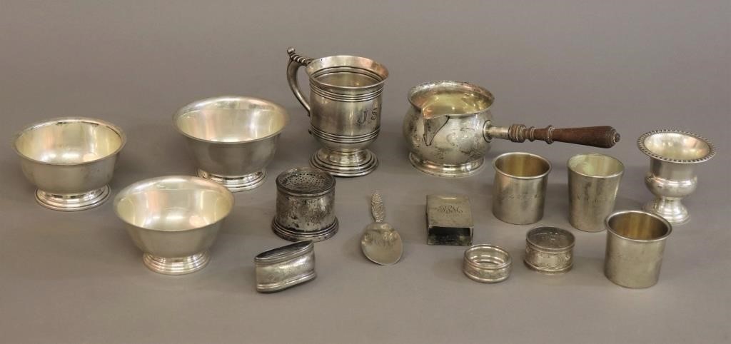 Sterling silver tableware including