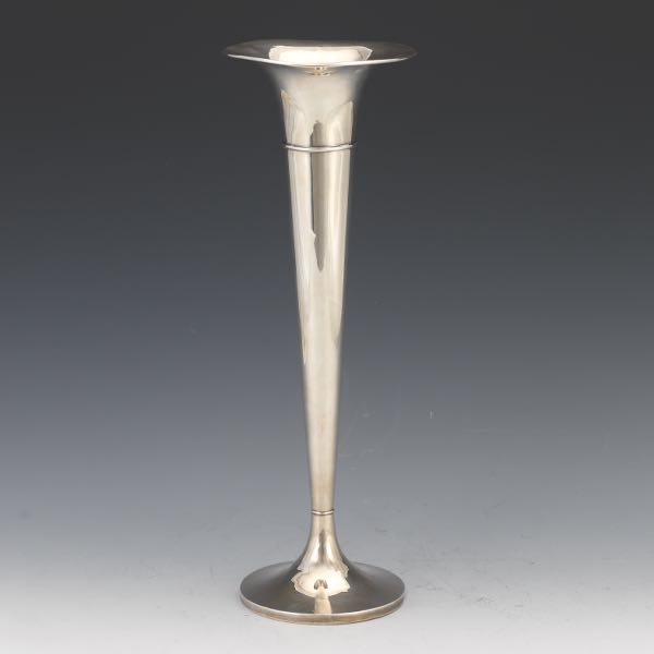 STERLING SILVER TALL TRUMPET VASE