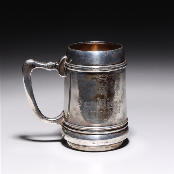 Sterling silver tankard stamped