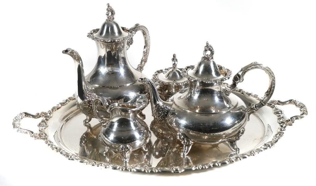 STERLING SILVER TEA COFFEE SERVICE,