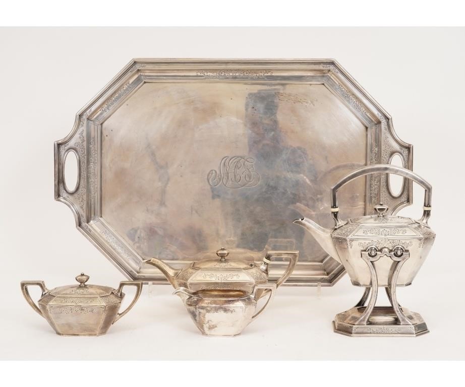 Sterling silver tea service to