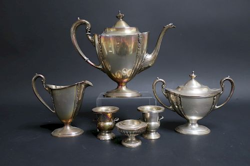 STERLING SILVER TEA SET WITH