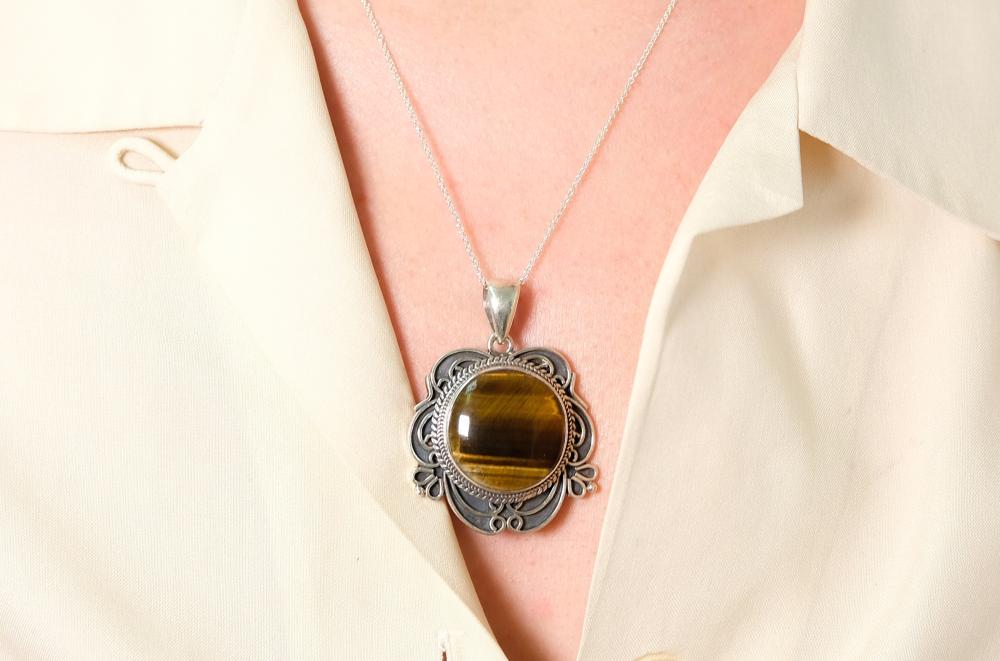 STERLING SILVER & TIGER'S EYE