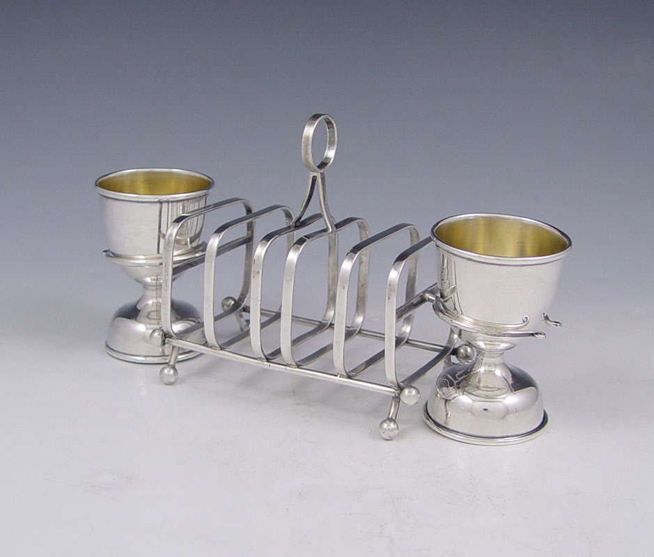 STERLING SILVER TOAST STAND AND EGG