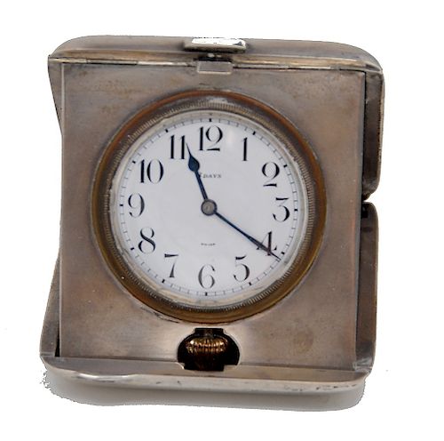STERLING SILVER TRAVEL CLOCK 8
