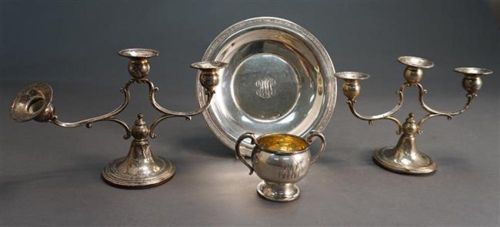 STERLING SILVER TROPHY CUP AND DISH