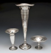 STERLING SILVER TRUMPET VASE &
