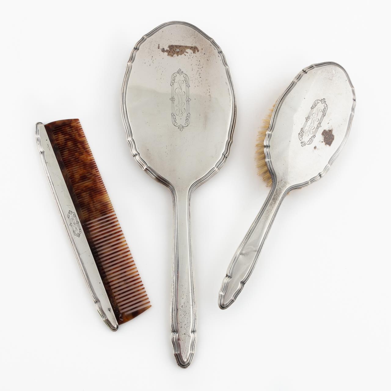 STERLING SILVER VANITY HAND MIRROR,