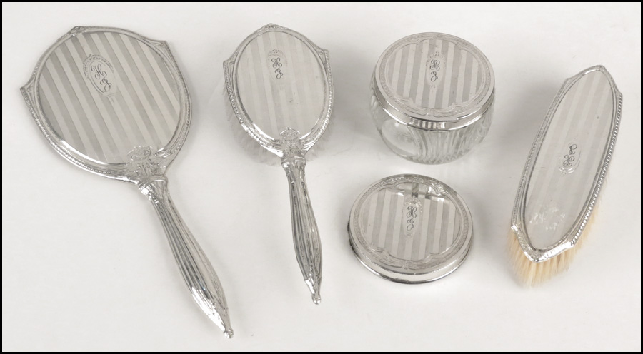 STERLING SILVER VANITY SET.