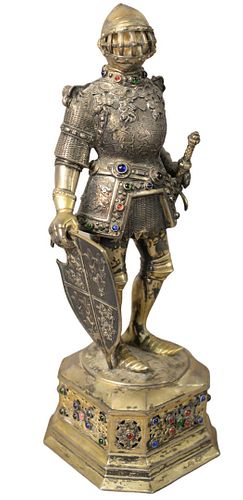 STERLING SILVER VERMEIL KNIGHT