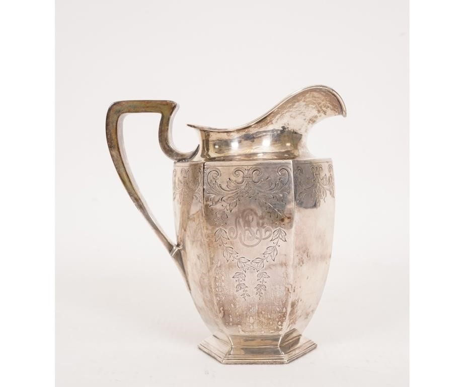 Sterling silver water pitcher, 5