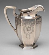Sterling silver water pitcher,