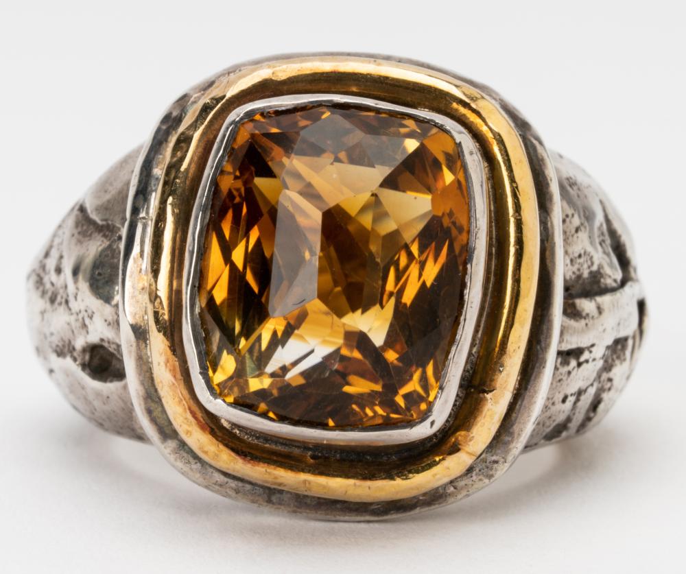 STERLING SILVER, YELLOW GOLD AND