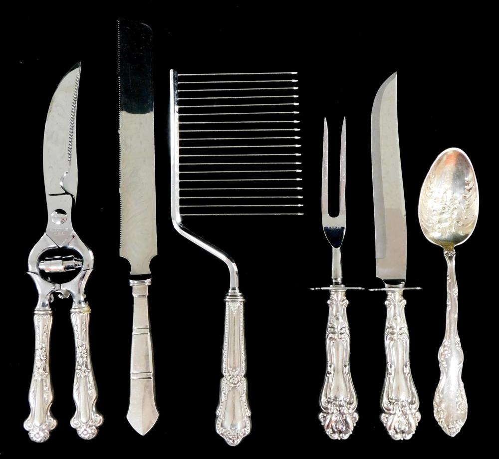STERLING: SIX ASSORTED SERVING