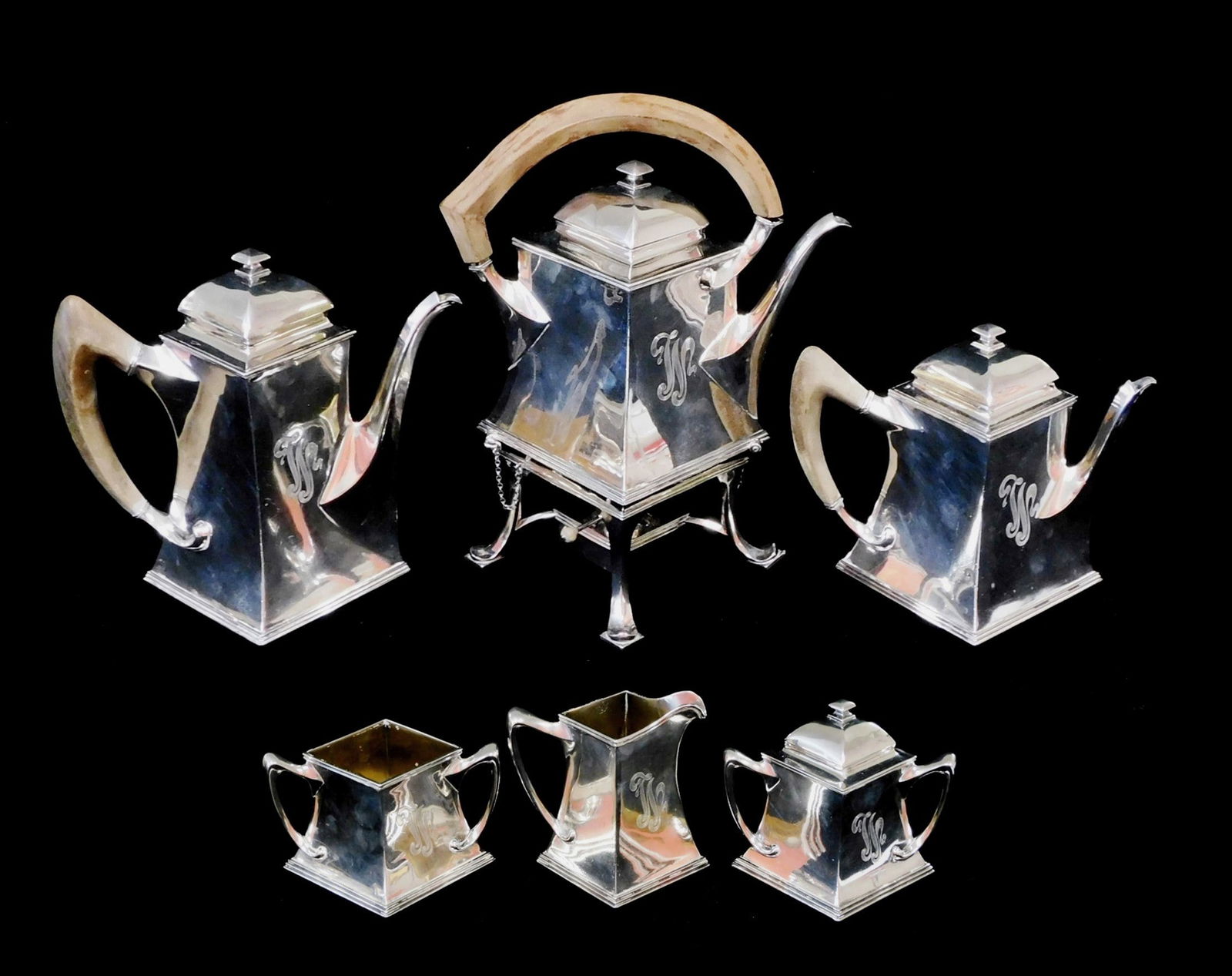 STERLING: SIX PIECE TOWLE ART