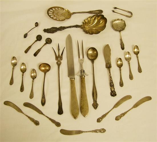 STERLING: Sixty four pieces of