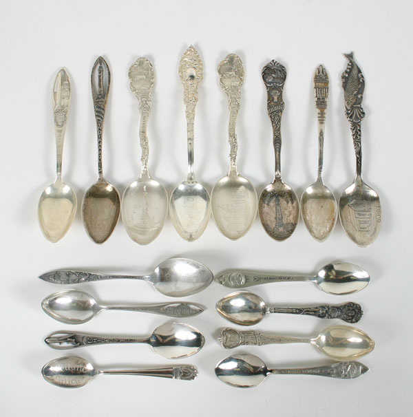 Sterling souvenir spoons: East