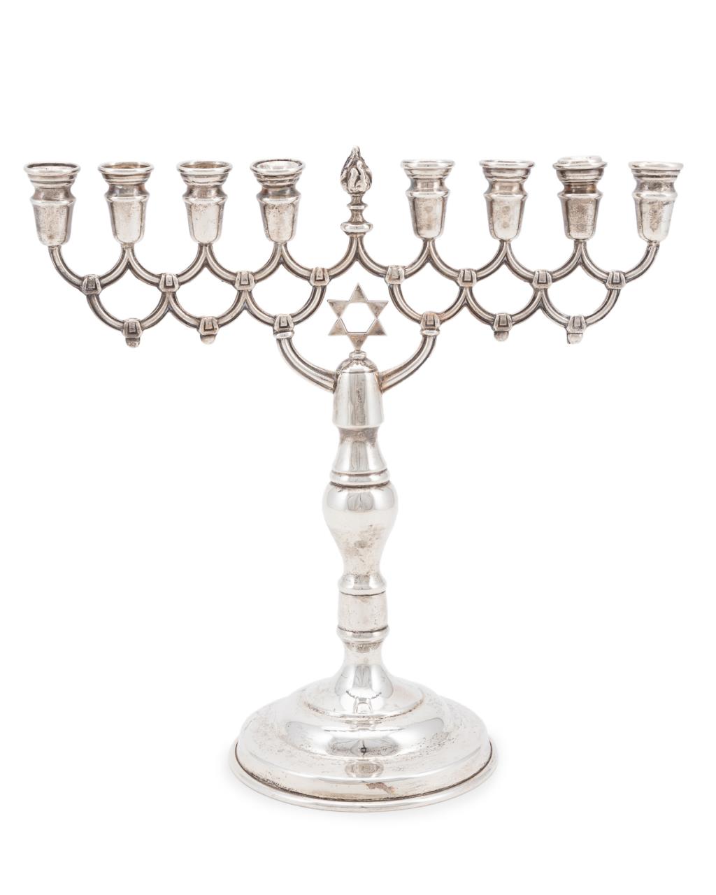 STERLING STAR OF DAVID MENORAH