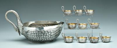 Sterling swan punch bowl ten