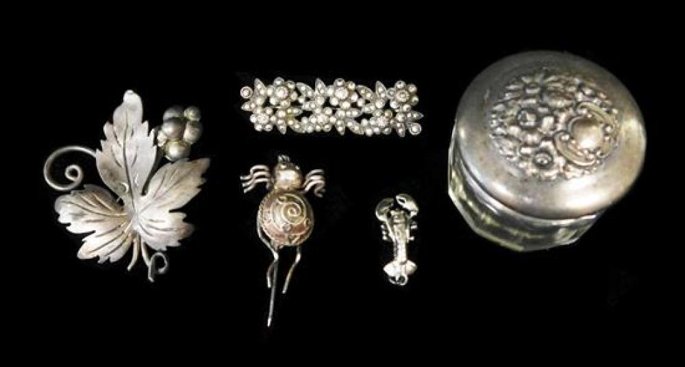 STERLING: TAXCO PIN AND FOUR