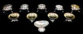 STERLING: TEN OPEN SALTS, MOST