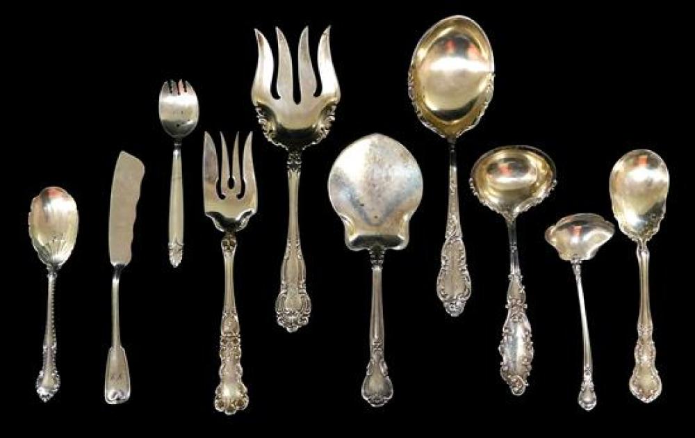 STERLING: TEN SERVING PIECES BY