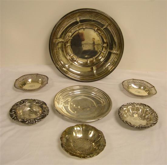 STERLING: Three candy dishes with