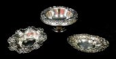 STERLING: THREE REPOUSSE DISHE