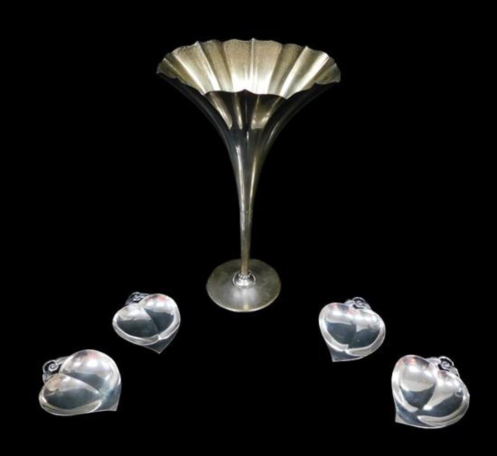 STERLING: TIFFANY VASE AND FOUR