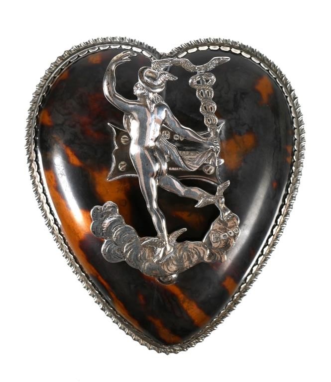 STERLING & TORTOISE SHELL HEART &