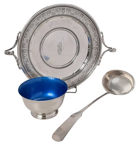STERLING TRAY, BOWL AND CONTINENTAL