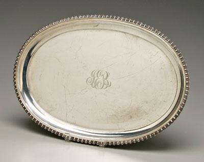 Sterling tray, oval with