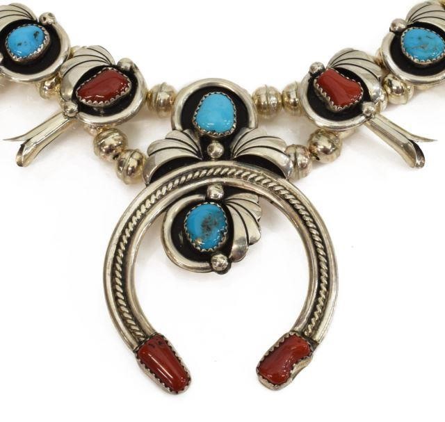 STERLING TURQUOISE & CORAL SQUASH