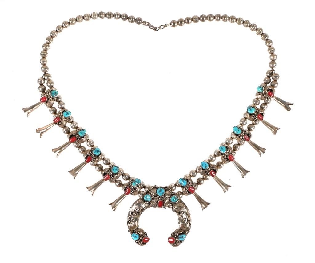 STERLING TURQUOISE CORAL SQUASH