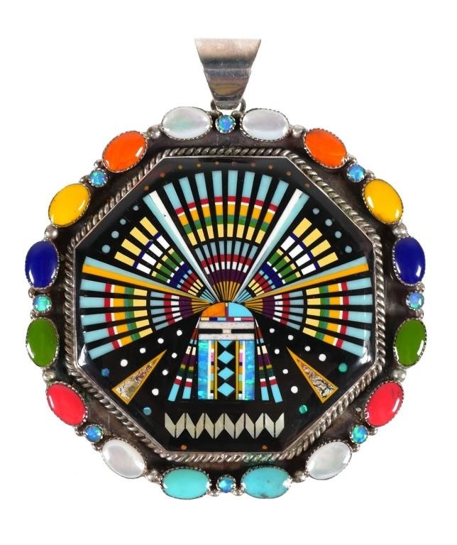 STERLING TURQUOISE MOP ONYX INLAY
