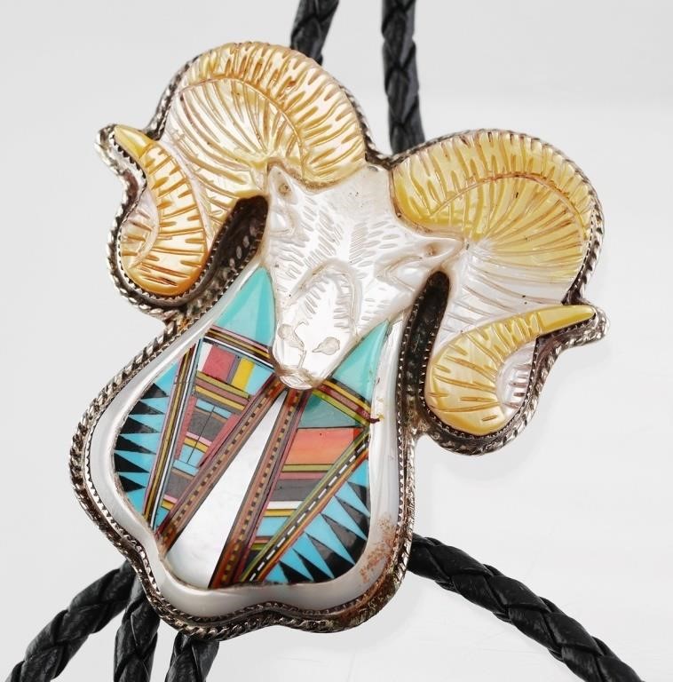 STERLING TURQUOISE RAMS HEAD