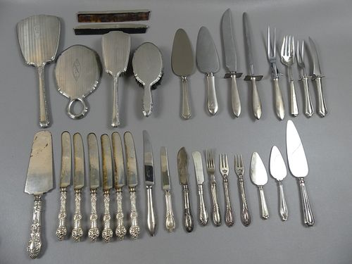 STERLING VANITY SET & SERVING