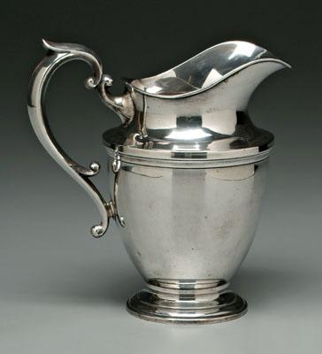 Sterling water pitcher, helmet