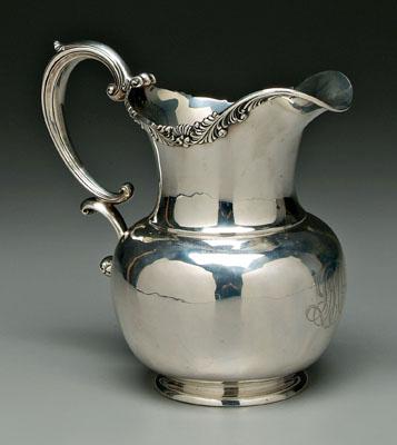 Sterling water pitcher, pear