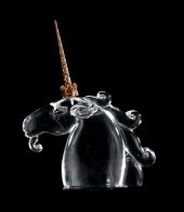 Steuben 18K gold mounted glass