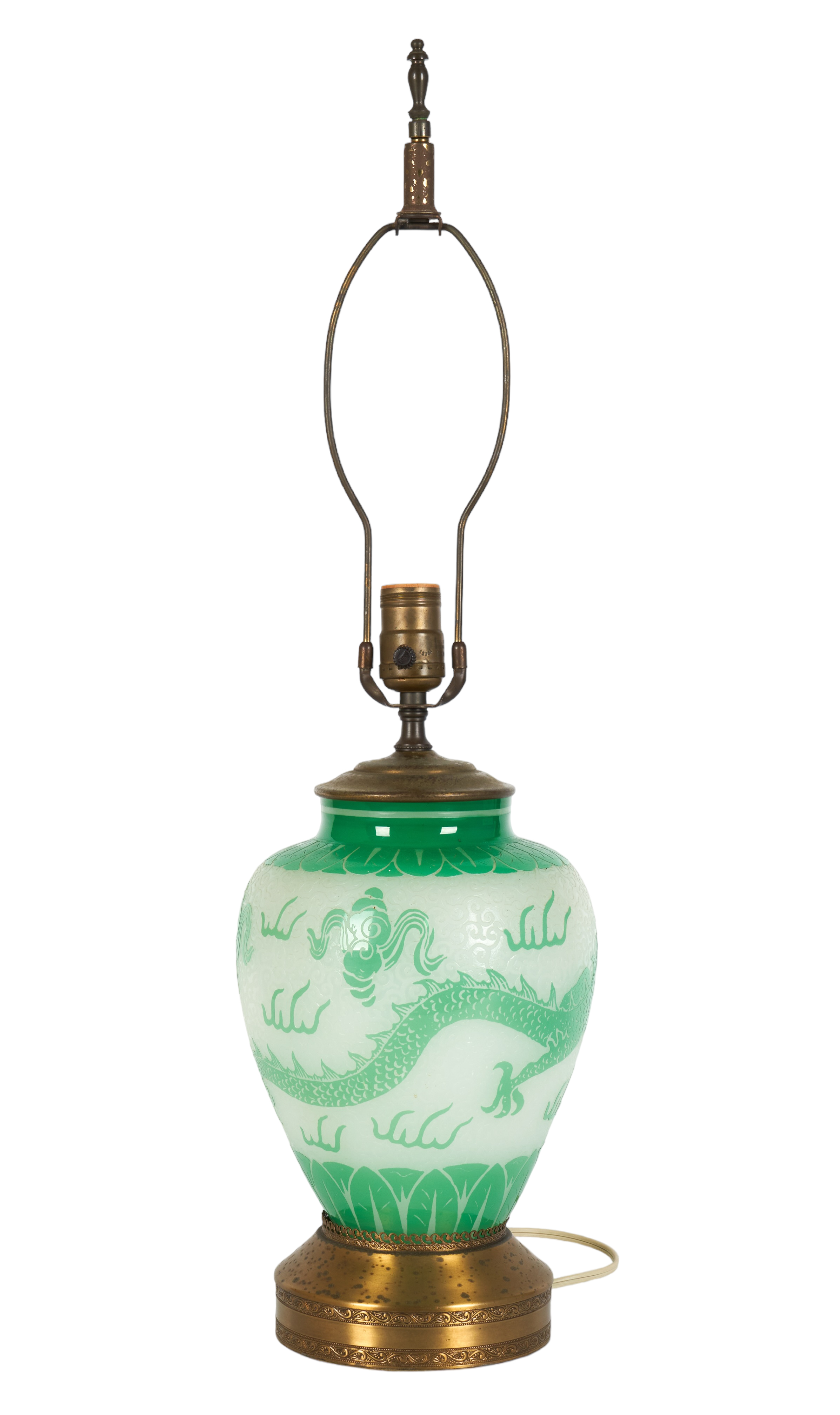 Steuben acid cut back glass vase,