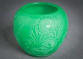 STEUBEN ACID ETCHED GREEN JADE