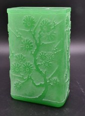 STEUBEN ACID ETCHED GREEN JADE