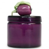 STEUBEN AMETHYST GLASS PUFF BO