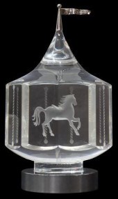 STEUBEN ART GLASS CAROUSEL SCU