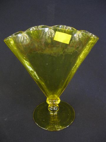 Steuben Art Glass Fan Vase