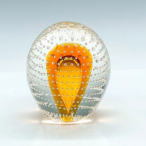 STEUBEN ART GLASS PAPERWEIGHT CLEAR