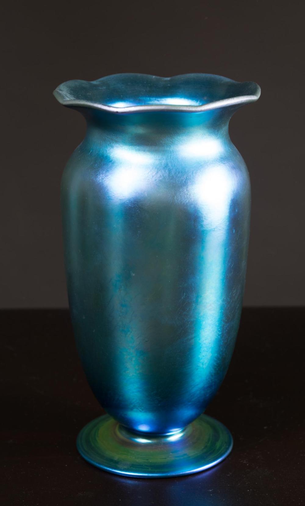 STEUBEN AURENE ART GLASS FOOTED