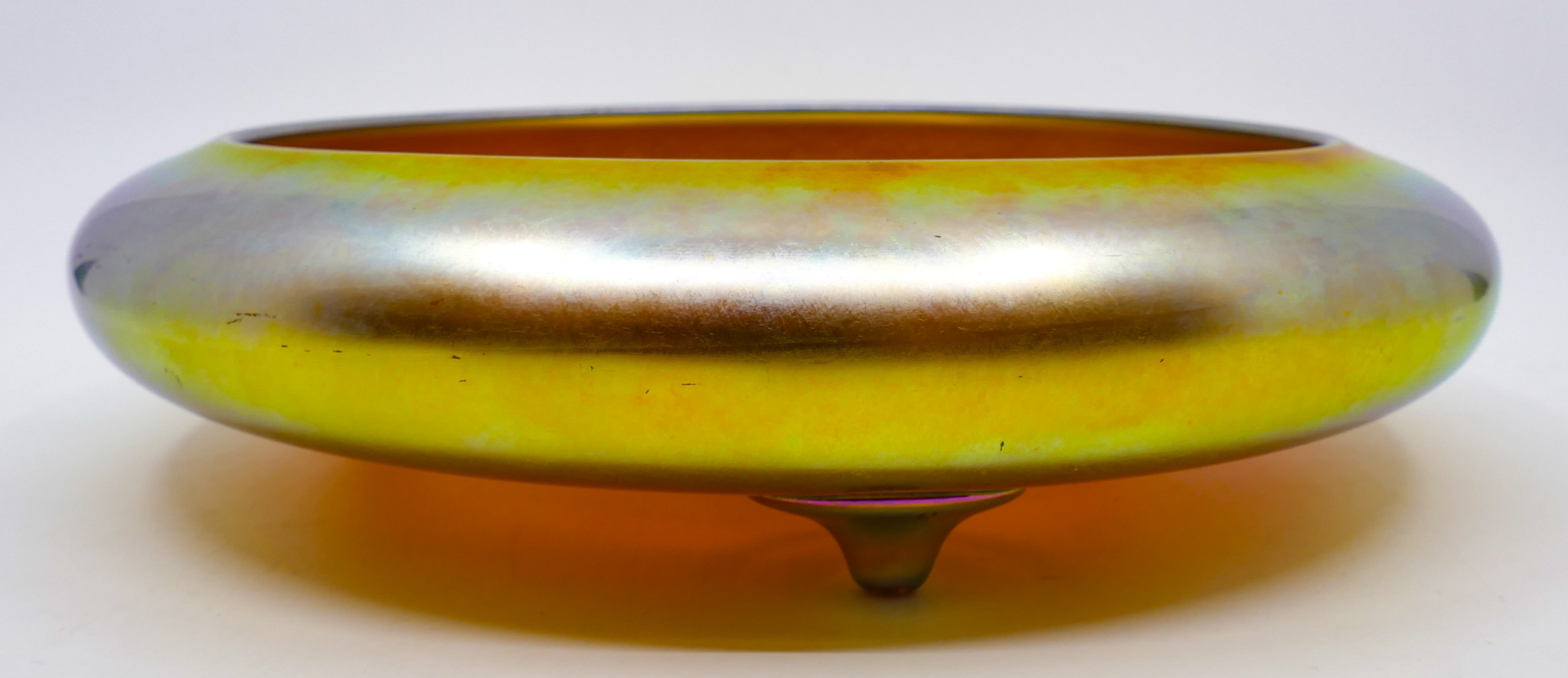 Steuben Aurene Footed Low Bowl 10''