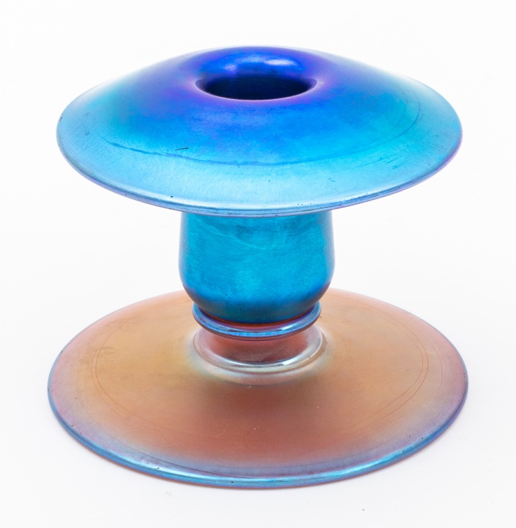 STEUBEN AURENE GLASS CANDLESTICK